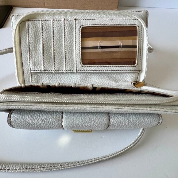 Tignanello Perfect Pockets Organizer Leather Crossbody, Cream, Detachable Strap - Picture 11 of 15